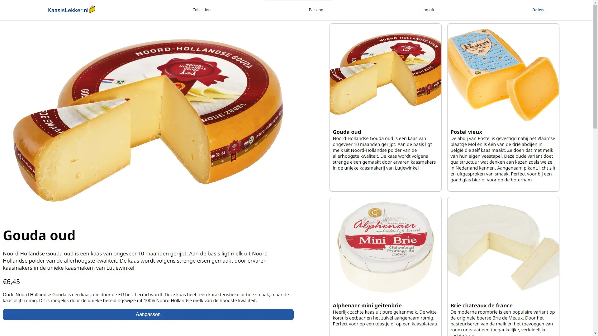 Preview plaatje van de website kaasislekker.nl